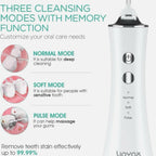 Water Flosser for Teeth Cordless Dental Oral Irrigator 3 Modes WF300