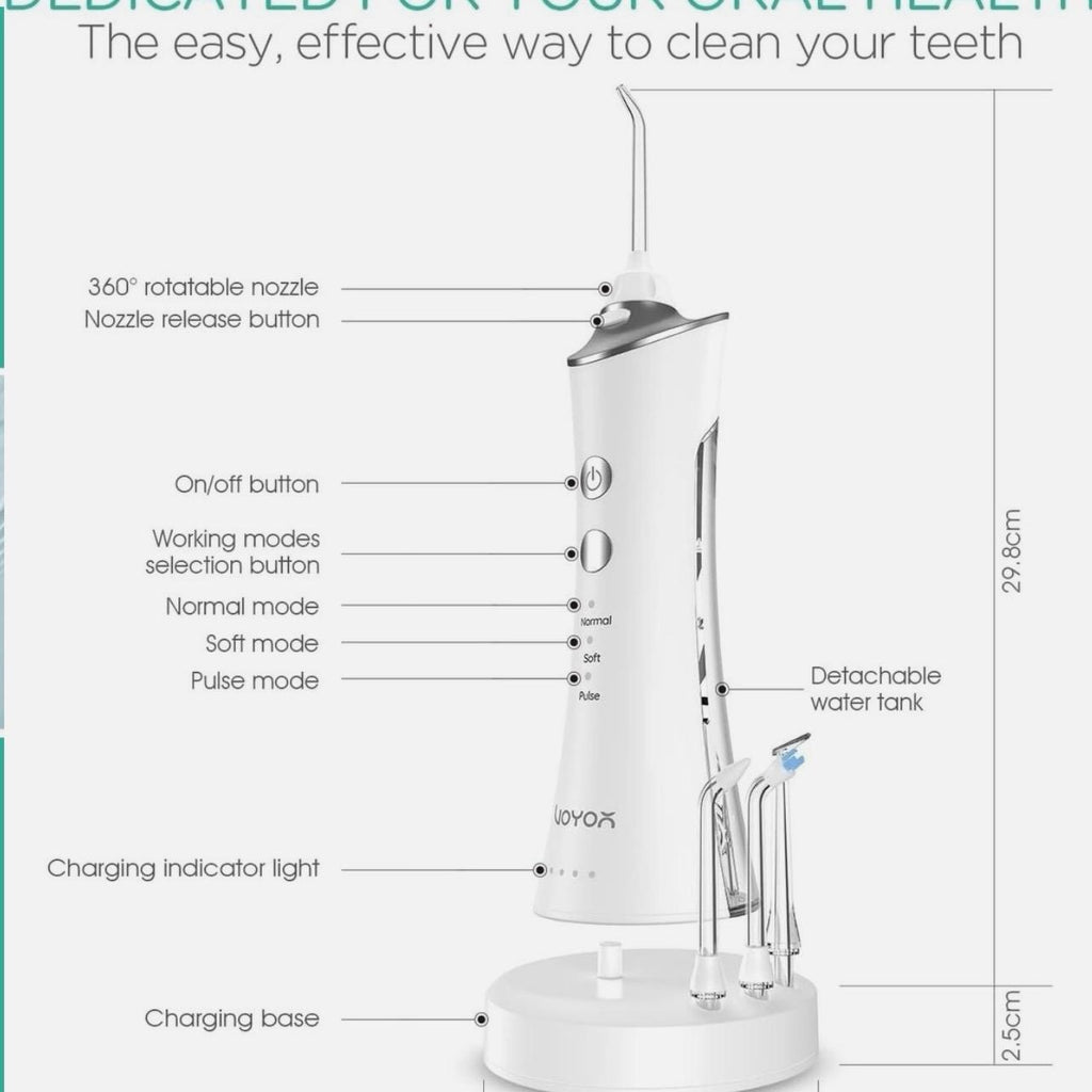 Water Flosser for Teeth Cordless Dental Oral Irrigator 3 Modes WF300