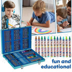 Set for Kids Art Supplies Colouring Pens Colouring Pencils Crayons Stickers Carry Case Arts and Crafts 130+ Pcs