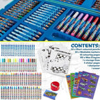 Set for Kids Art Supplies Colouring Pens Colouring Pencils Crayons Stickers Carry Case Arts and Crafts 130+ Pcs
