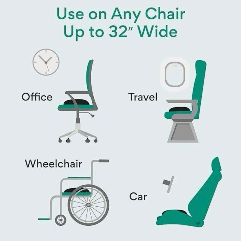 Premium Memory Foam Seat Cushion – Long-Lasting Comfort for Office Chair, Car Seat, and Home – Office Chair Cushion, Memory Foam Seat