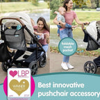 Universal Pram Organiser Bag With Cup Holder & Phone Pocket - Multifunctional Buggy Organiser