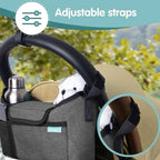 Universal Pram Organiser Bag With Cup Holder & Phone Pocket - Multifunctional Buggy Organiser