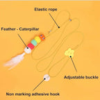 3Pcs Hanging Cat Toys for Indoor Playing - Interactive Exercise and Entertainment Toy, Retractable Door Catnip Toy With Bells for Cats and Kittens