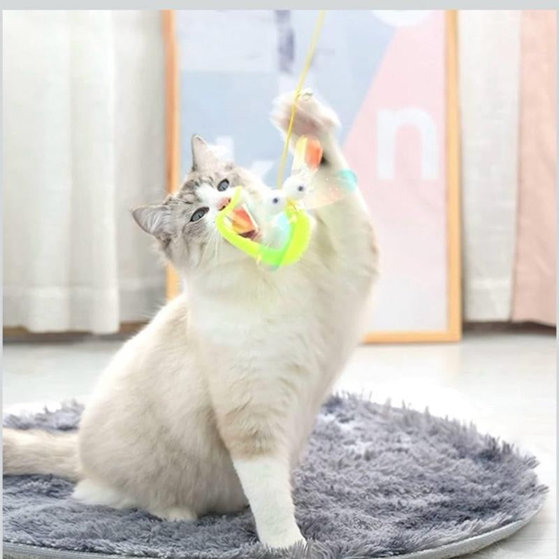 3Pcs Hanging Cat Toys for Indoor Playing - Interactive Exercise and Entertainment Toy, Retractable Door Catnip Toy With Bells for Cats and Kittens