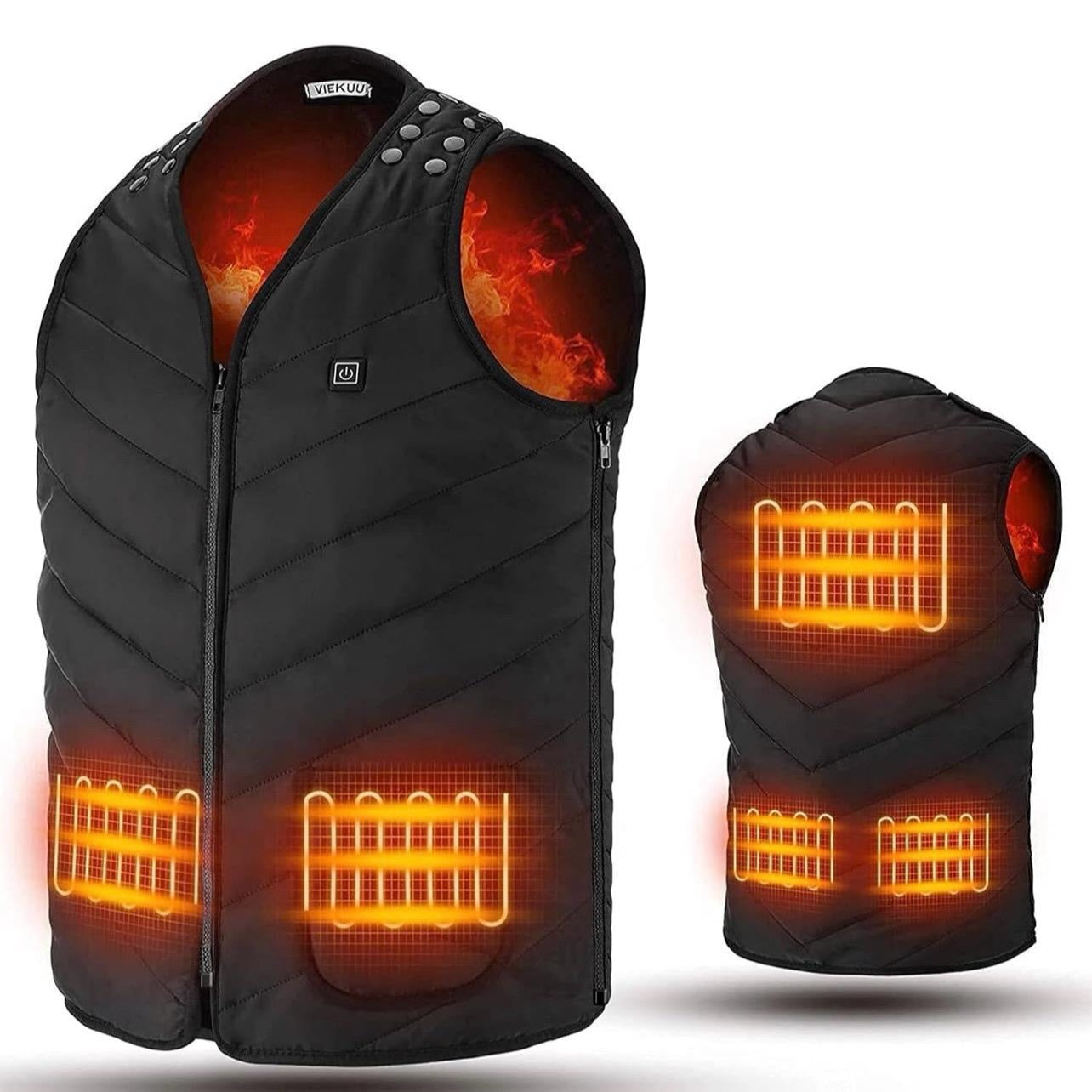 Heated Vest for Men and Women, USB Electric Heating Jacket with 3 Temperature Settings, Adjustable Size, Washable, Winter Warm Vest Coats Suitable for Fishing and Skiing (Unisex)