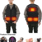 Heated Vest for Men and Women, USB Electric Heating Jacket with 3 Temperature Settings, Adjustable Size, Washable, Winter Warm Vest Coats Suitable for Fishing and Skiing (Unisex)