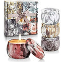 Scented Candles Set Gift 4.4 Oz Soy Wax Candles in Tin with Lavender Freesia Vanilla for Home
