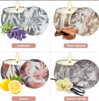 Scented Candles Set Gift 4.4 Oz Soy Wax Candles in Tin with Lavender Freesia Vanilla for Home