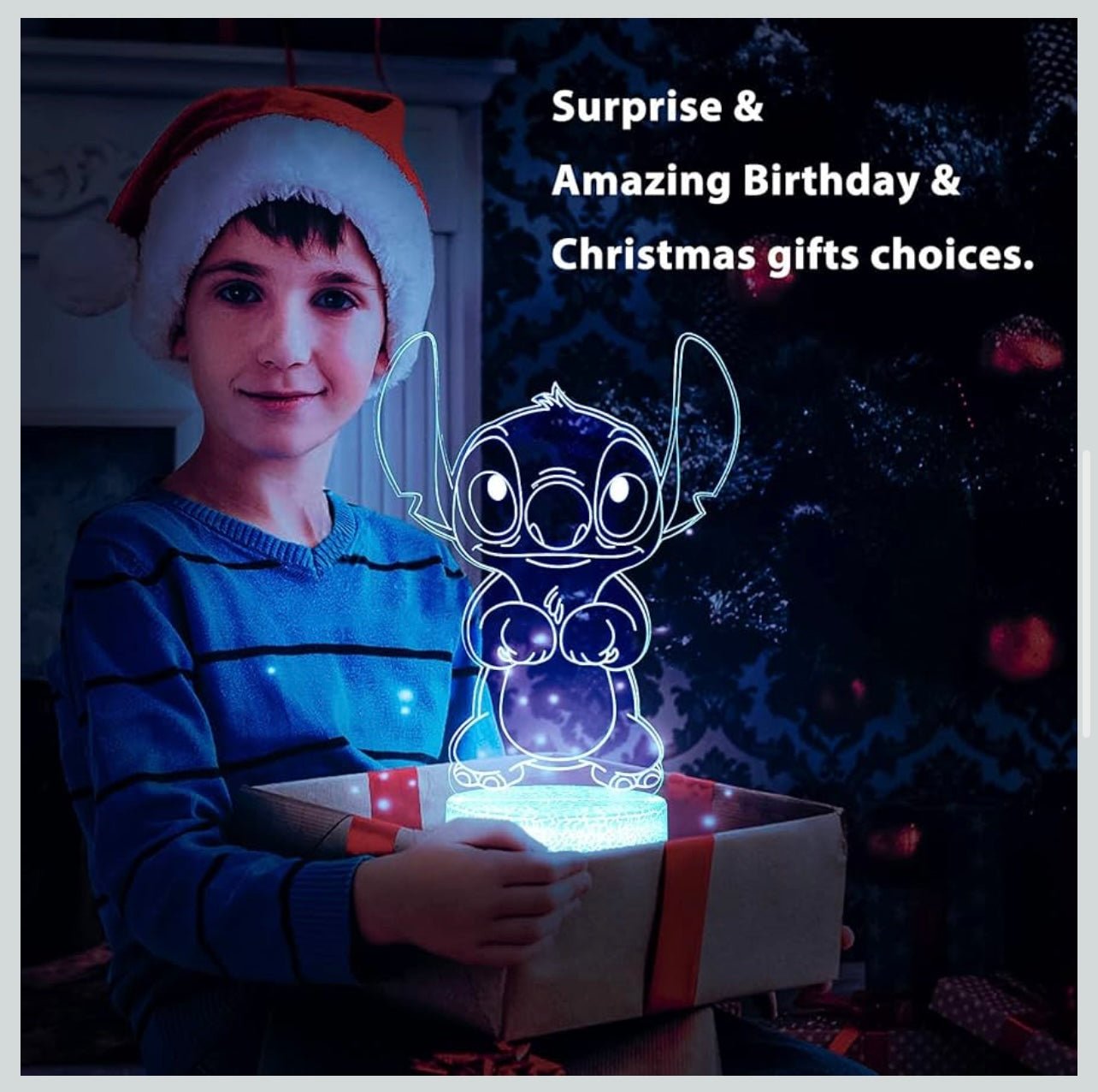 Stitch Lamp: 3D Illusion Night Light with Touch & Remote Control, 16 Colours Lamp