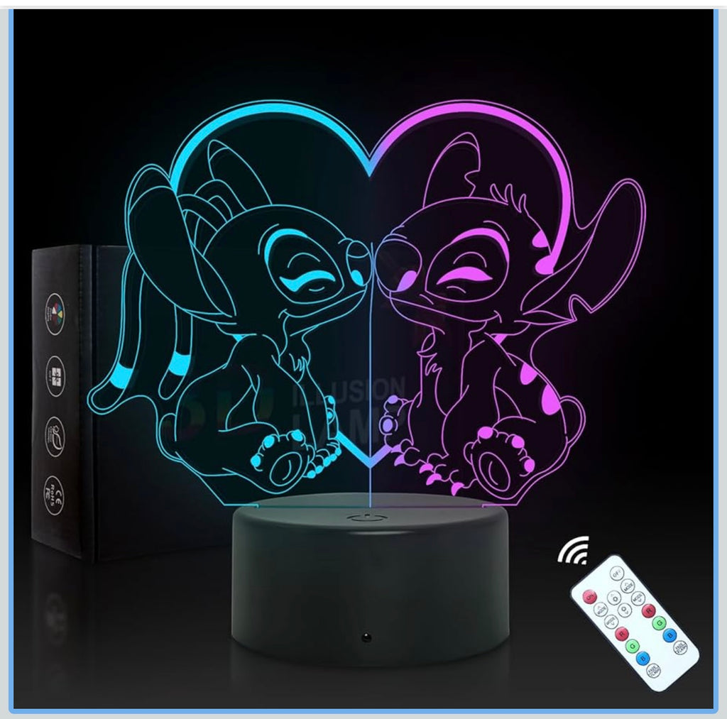 Stitch Night Light - 3D LED 16 Color Changing Touch Lamp with Remote Control