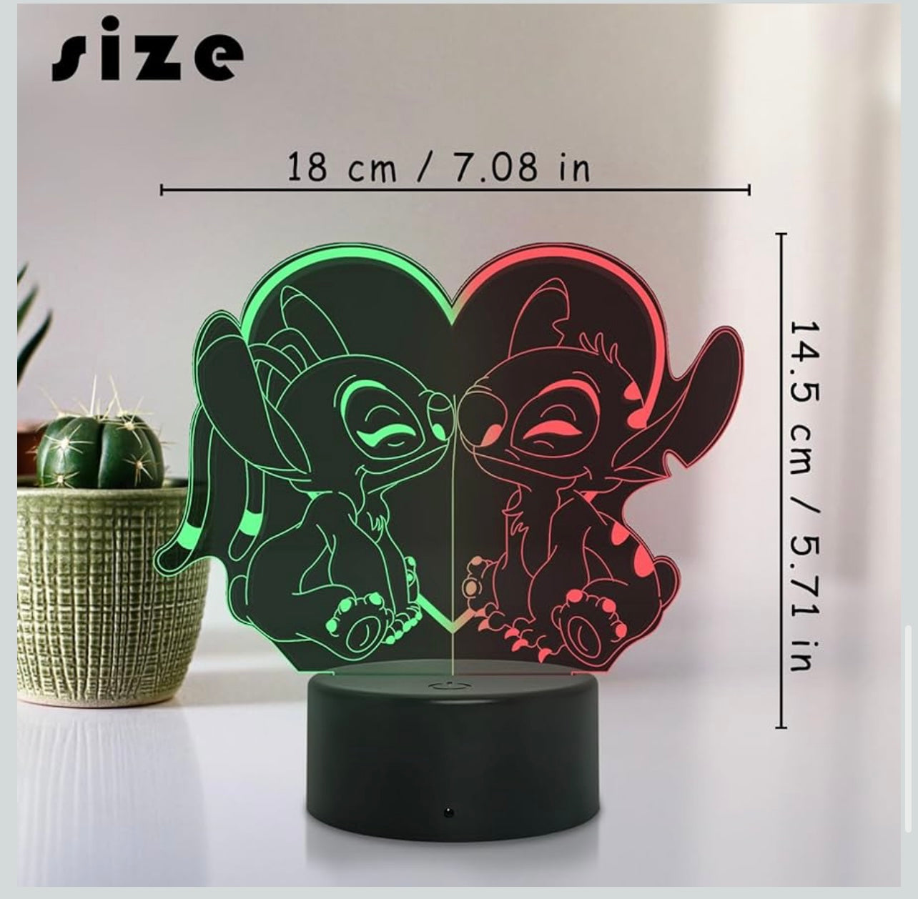 Stitch Night Light - 3D LED 16 Color Changing Touch Lamp with Remote Control