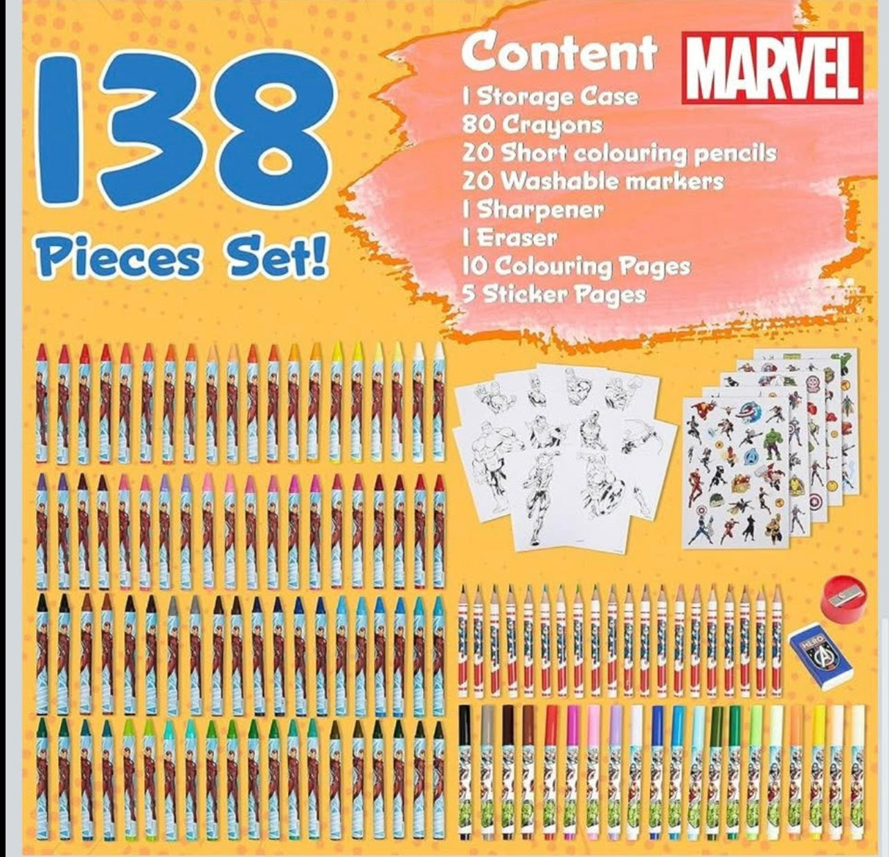 marvel avengers inspiration art case drawing set kids colouring