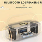 Cream Clock Radio - Wireless Charging, LED Lamp, Bluetooth Speaker