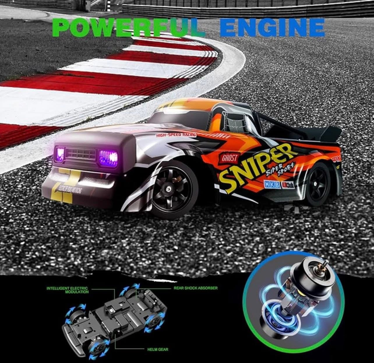 Sniper stunt car remote control with rechargeable battery
