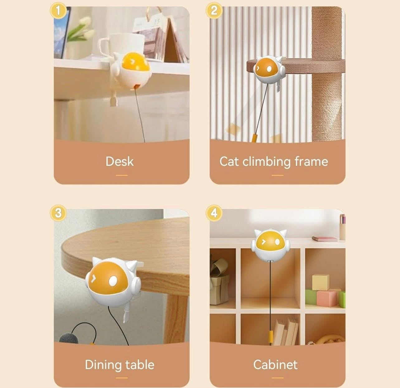 Electric Cat Balls | Automatic Lifting Cat Toy Balls | Retractable Indoor Cat Teaser Toy | Funny Cat Chaser Balls, Interactive Cat Toys For Self- & Exercise