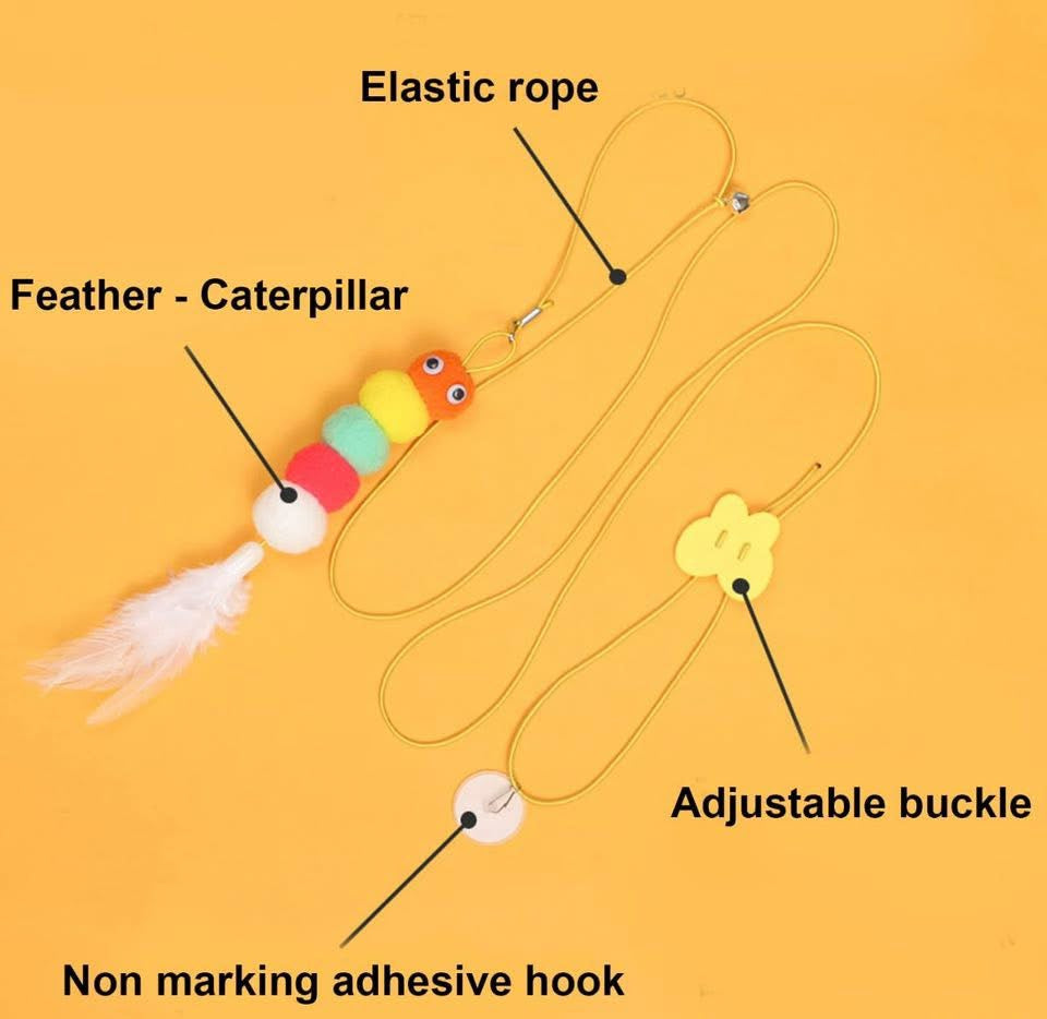 3Pcs Hanging Cat Toys for Indoor Playing - Interactive Exercise and Entertainment Toy, Retractable Door Catnip Toy With Bells for Cats and Kittens