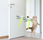 3Pcs Hanging Cat Toys for Indoor Playing - Interactive Exercise and Entertainment Toy, Retractable Door Catnip Toy With Bells for Cats and Kittens