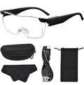 LED Illuminating Magnifying Glasses, 1.8X Reading Magnifying Glass, Rechargeable Magnifying Glasses, Anti-Blue Light, Illuminated Front Magnifying Glasses for Hobbies, Reading