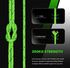Abma Cord Tent Guy Ropes 4mm 30M Guy Line 6 Pcs Guy Rope Tensioners Heavy Duty Guide Rope for Camping, Gazebos, Awning, Tarp - Reflective Neon Green
