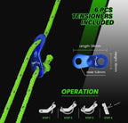 Abma Cord Tent Guy Ropes 4mm 30M Guy Line 6 Pcs Guy Rope Tensioners Heavy Duty Guide Rope for Camping, Gazebos, Awning, Tarp - Reflective Neon Green