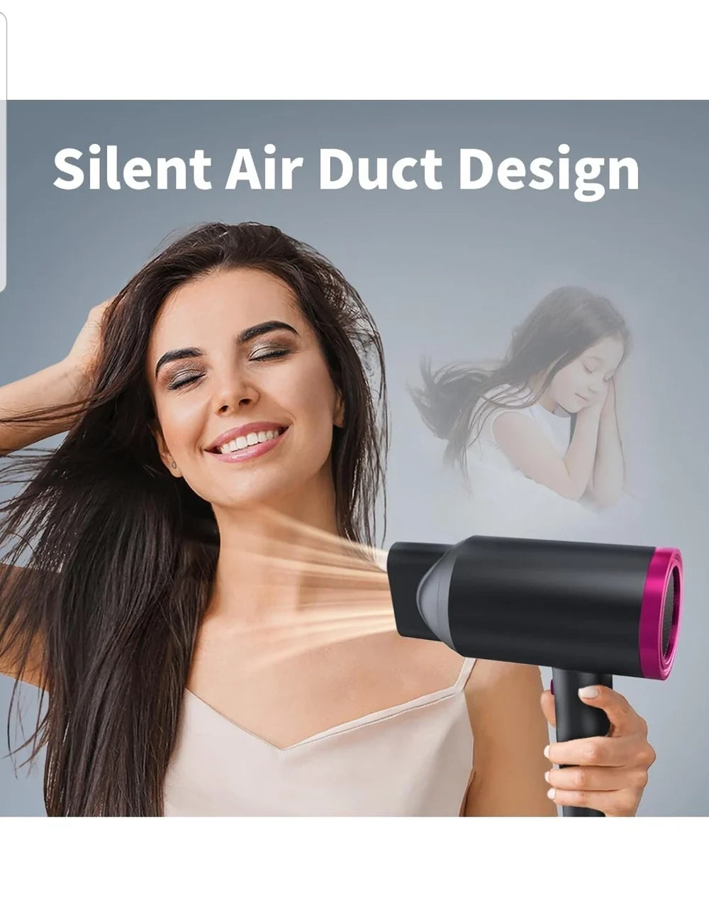 SAWOP Ionic Hair Dryer with Diffuser & Concentrator – Professional Fast-Drying Hair Dryer