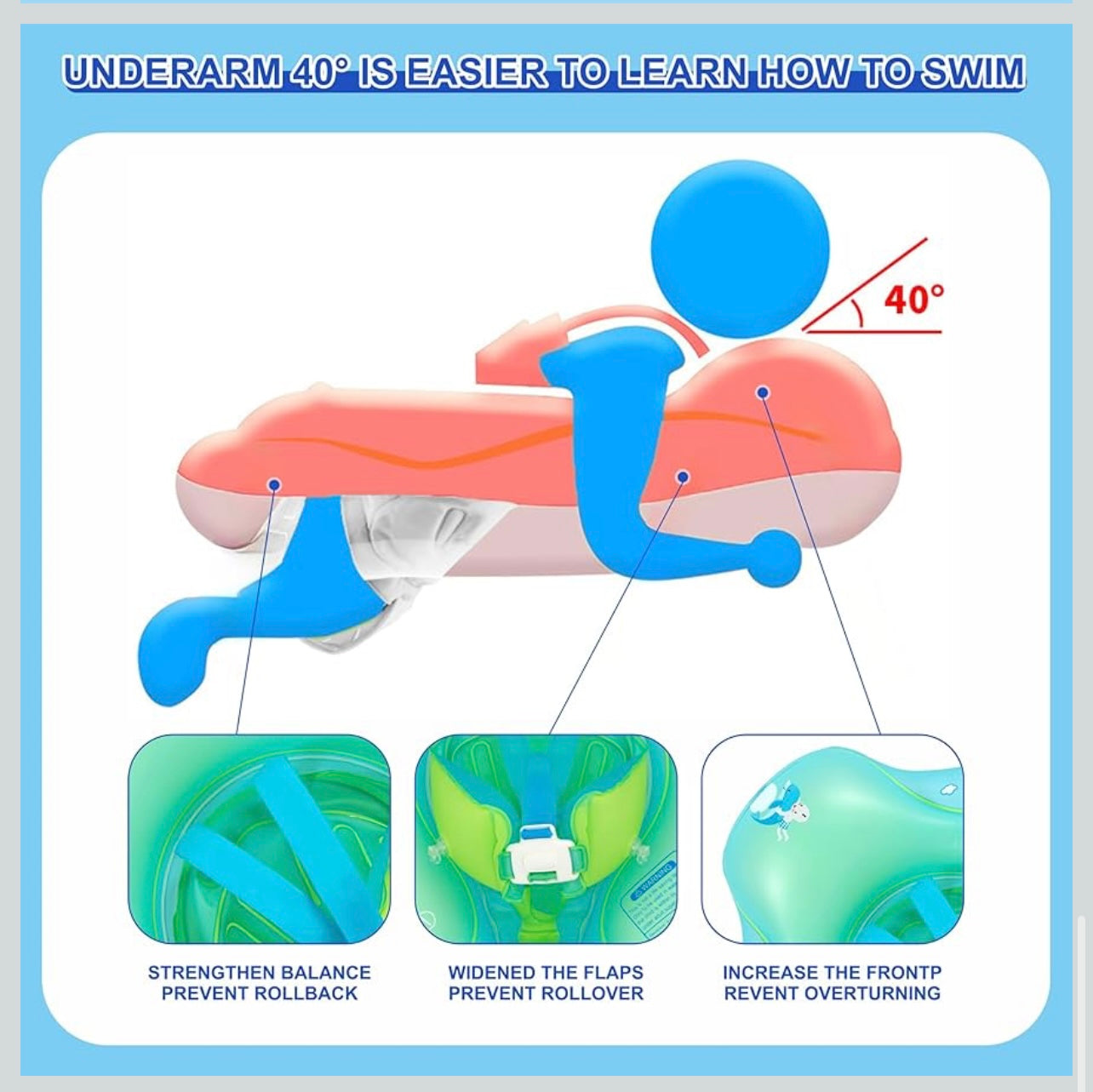 Inflatable Baby Swimming Float 0-6 Months Baby Pool Float with Seat 6-12 Months Infant Toddler Swimming Float Newborn Baby Swim Float Swimming Ring for Baby 6-12-36 Months