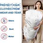 Volumoon Vacuum Storage Bags, 4-Pack Vacuum Compression Storage Bags, 100x80cm, with Airtight Valve and Hand Pump, Vacuum Bags for Storing Clothes, Comforters and Blankets, Bedding