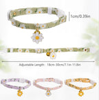 Husalsea 4-Pack Kitten Collars with Bell, Adjustable Cat Collar Set for Kittens and Cats (18-30cm), Cute and Comfortable Nylon Collars with Bell