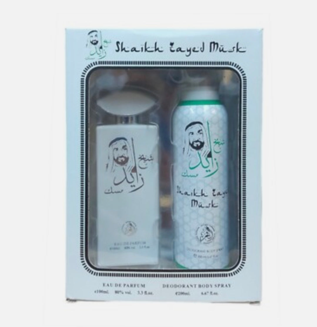 Shaikh Zayed Musk - Al-Fakhr Unisex Gift Set Eau De Parfum & Deodorant BodySpray