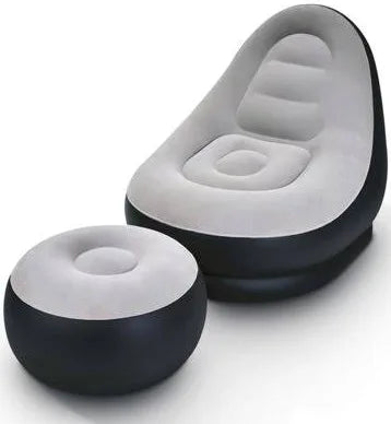 Inflatable PVC Lounge Sofa with Footstool for Indoor Outdoor Use