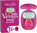 Gillette Venus Extra Smooth Snap Women's Razor + 1 Razor Blade Refills, Mini Handle, Lubrastrip with A Touch of Avocado Oils