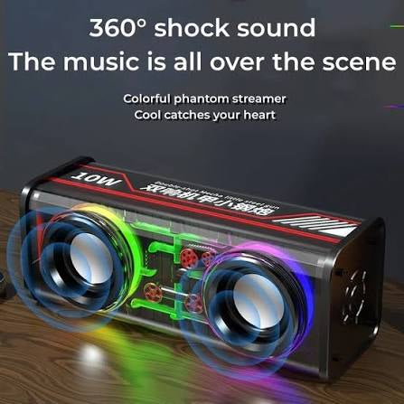 Dual 13.6W speaker -great quality - rechargeable- LED lights