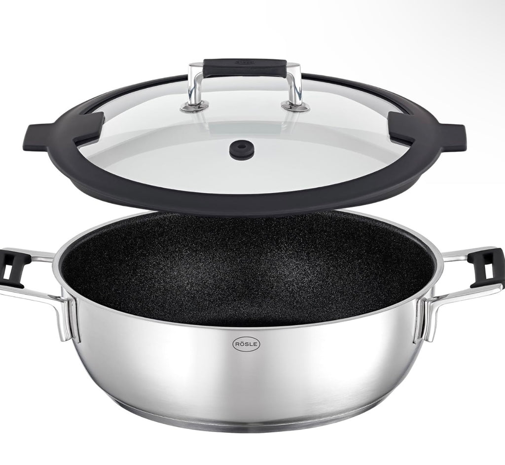 Pan & Lid Silence Pro Stainless Steel 28 cm Silver Black 4 Pcs