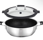 Pan & Lid Silence Pro Stainless Steel 28 cm Silver Black 4 Pcs