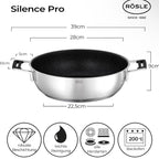 Pan & Lid Silence Pro Stainless Steel 28 cm Silver Black 4 Pcs