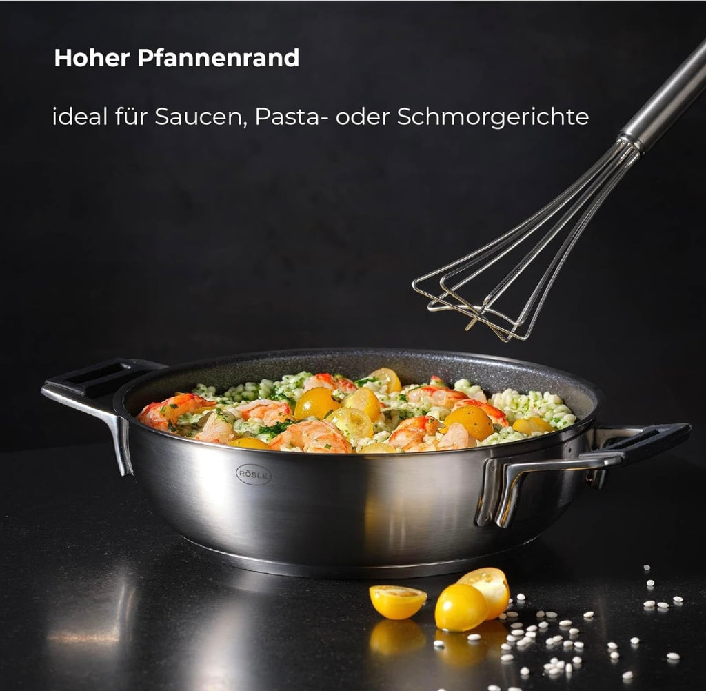 Pan & Lid Silence Pro Stainless Steel 28 cm Silver Black 4 Pcs