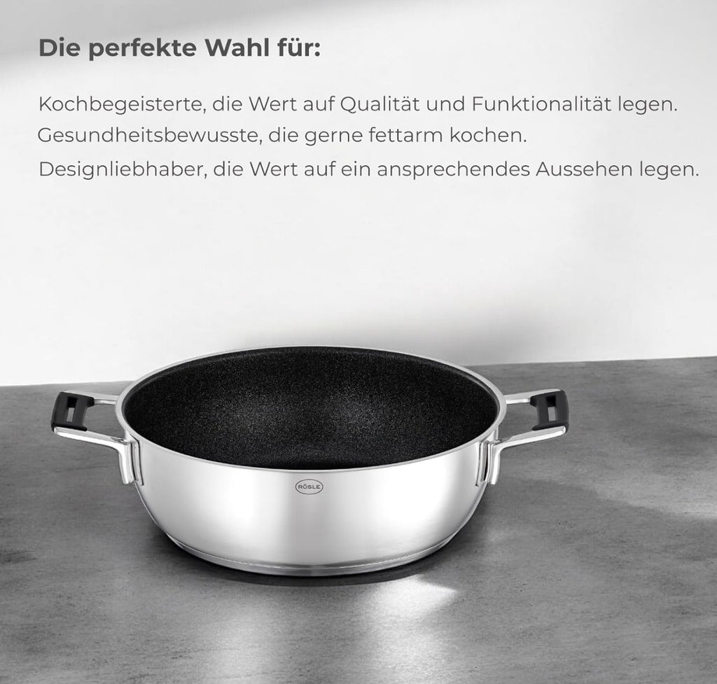 Pan & Lid Silence Pro Stainless Steel 28 cm Silver Black 4 Pcs