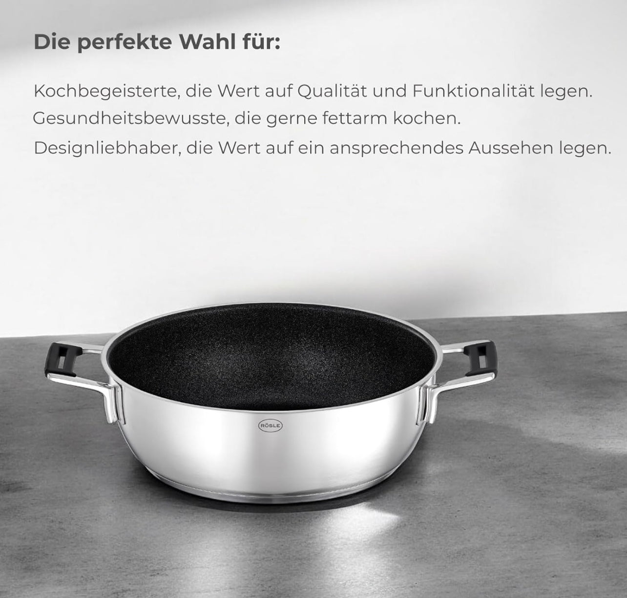 Pan & Lid Silence Pro Stainless Steel 28 cm Silver Black 4 Pcs
