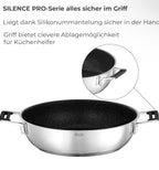 Pan & Lid Silence Pro Stainless Steel 28 cm Silver Black 4 Pcs