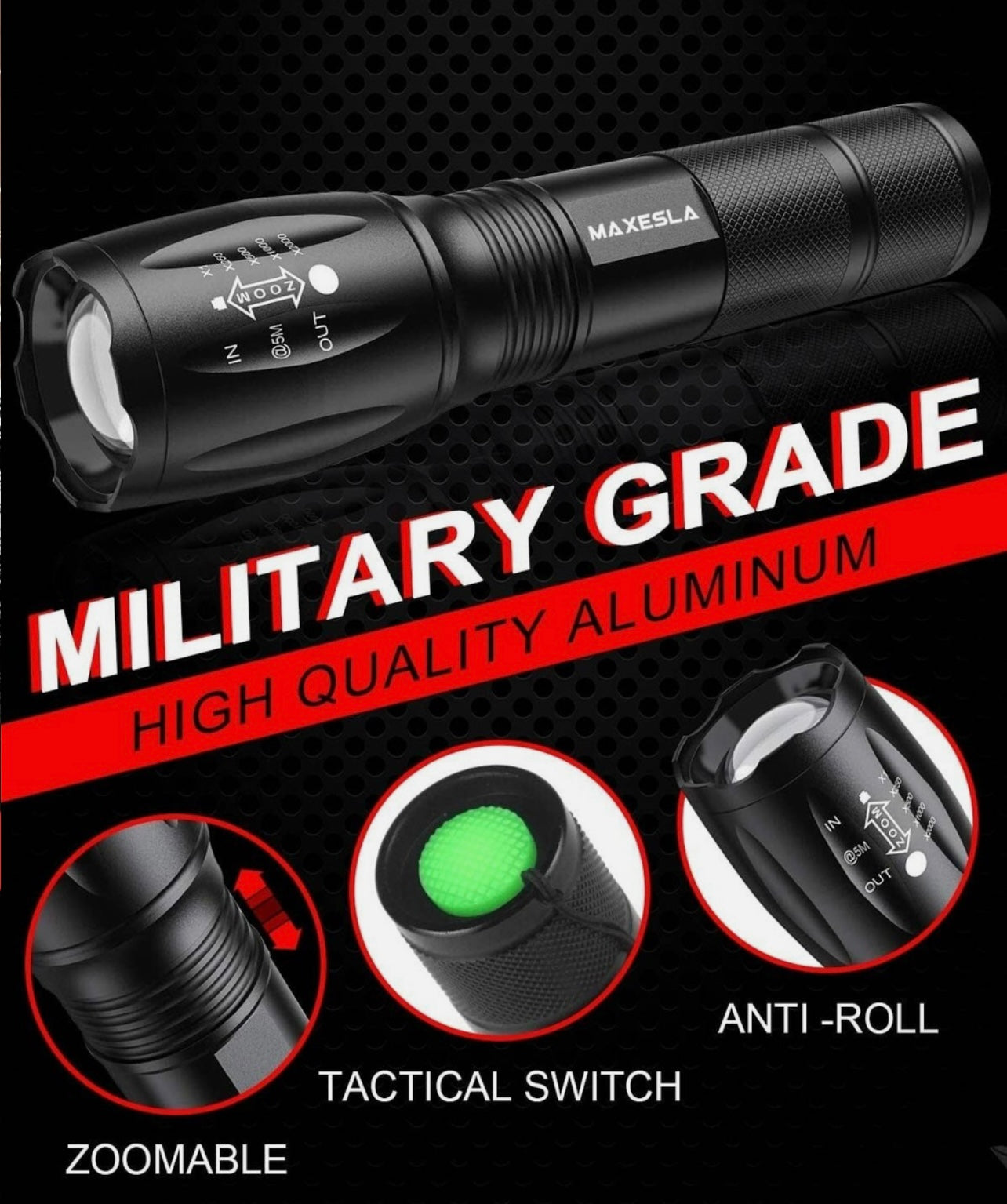 LED Torch 2000 Lumens, Maxesla Torches Led Super Bright