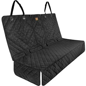 Premium Waterproof Car Seat Cover/Protector for Dogs with Armrest Opening - Quilted, Scratch Proof and Non-Slip - Isofix-Compatible - 45 x 133cm (Black)