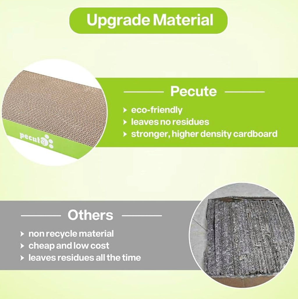 Pecute 2 Pack Cat Scratcher Scratching Boards, Small Medium Cat Lounger Catnip Included