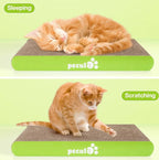 Pecute 2 Pack Cat Scratcher Scratching Boards, Small Medium Cat Lounger Catnip Included
