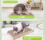 Pecute 2 Pack Cat Scratcher Scratching Boards, Small Medium Cat Lounger Catnip Included