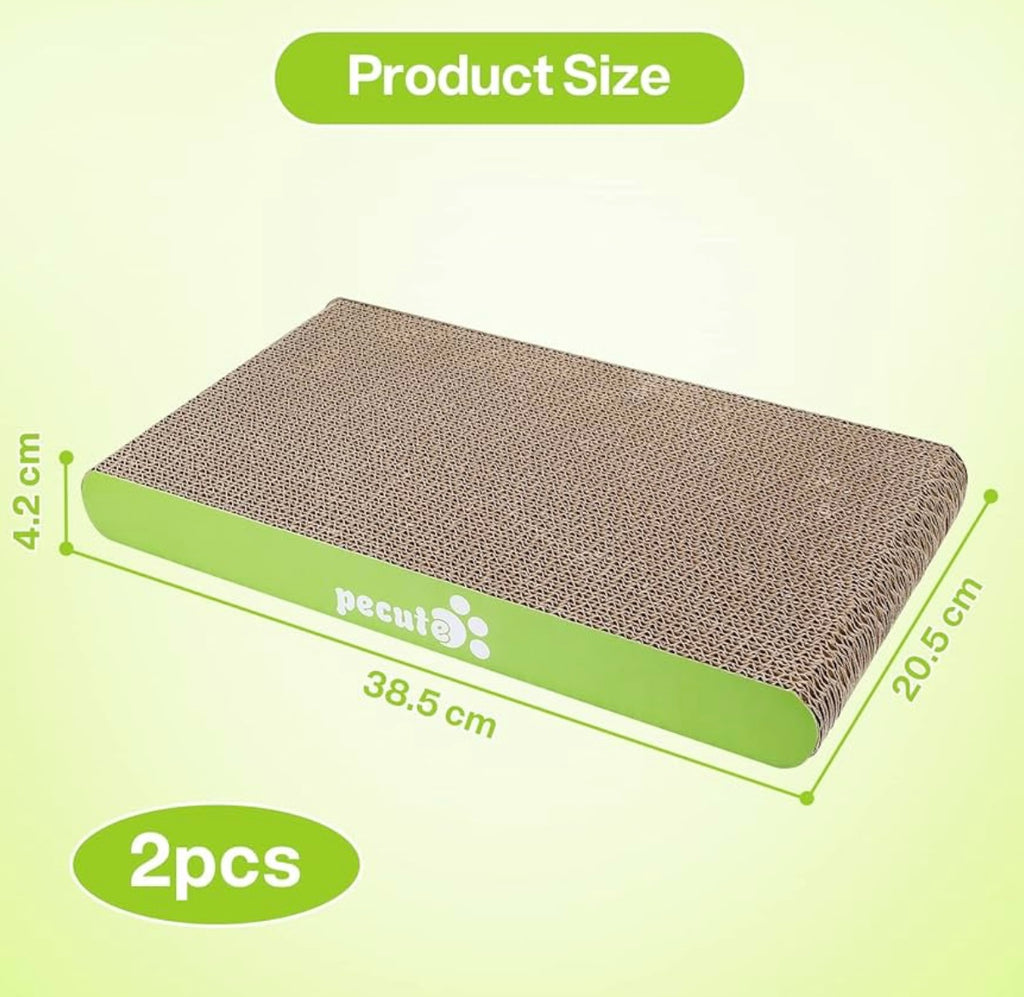 Pecute 2 Pack Cat Scratcher Scratching Boards, Small Medium Cat Lounger Catnip Included