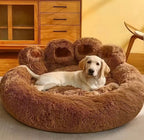 Plush Pet Cat Dog Beds Calming Non Slip Bear Paw Sleeping Cushion For small dogs.