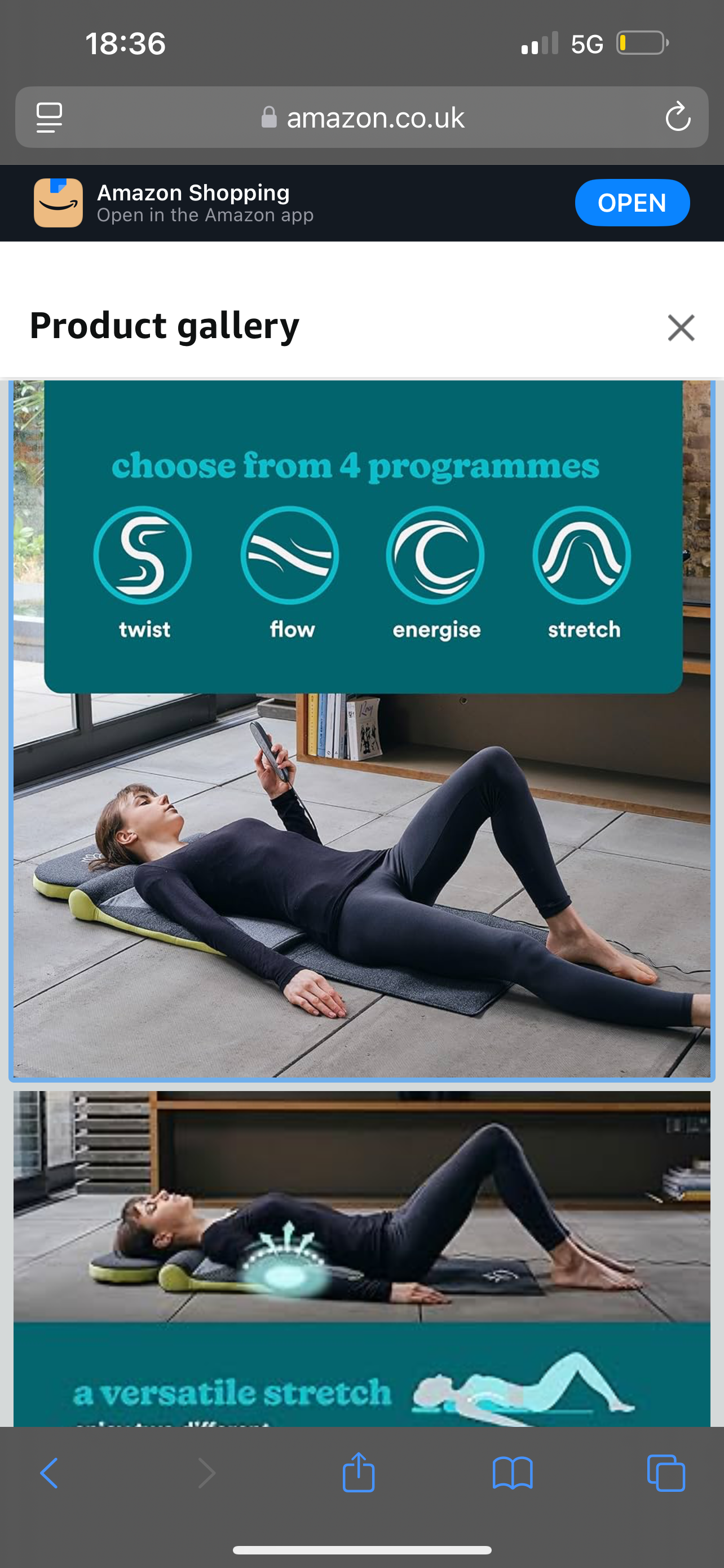 HoMedics Stretch & Heat Mat – Yoga-Inspired Full Body Massage Mat with Heat & 6 Programmes