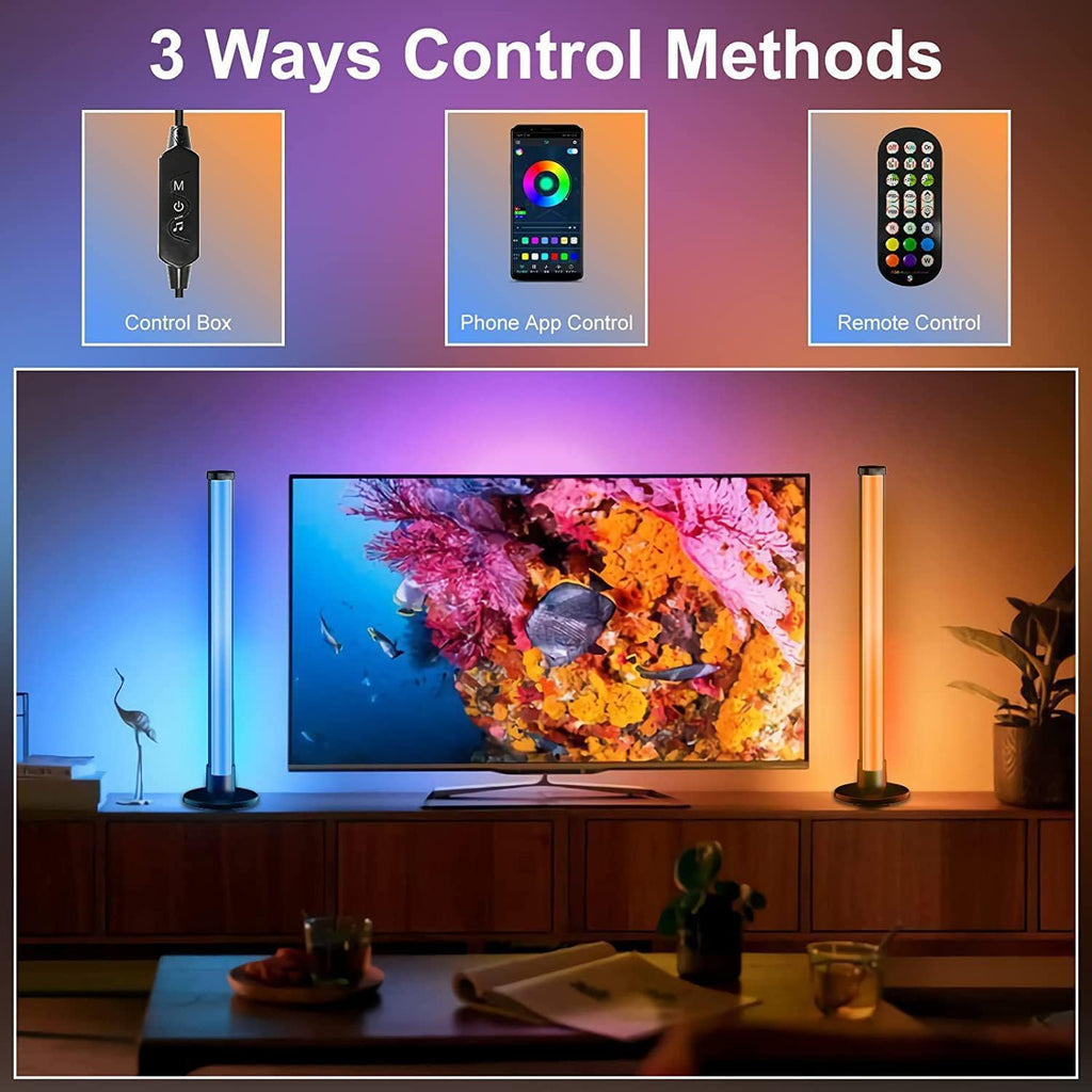 RGB Light Bar LED Table Lamp for Gaming TV Backlight Ambient Lighting USB Powered with APP and Remote Control Colors Music Sync