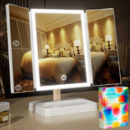 Makeup Mirror Vanity Mirror with Lights - 3 Color Lighting Modes 72 LED Trifold Mirror, Touch Control